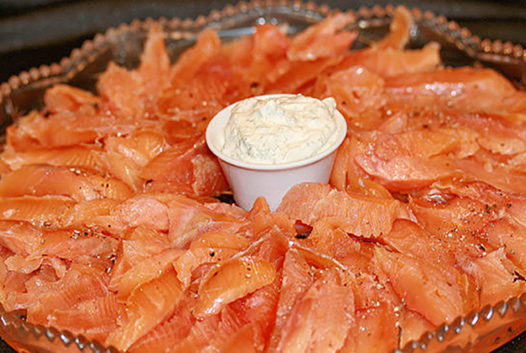 Tequila-marinated rainbow trout gravlax