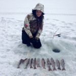 Ali Biernaskie and her boyfriend Jason Gienow had a great start to the ice fishing season at a small lake near Barry’s Bay Ontario, reaching their limit in less than a hour!