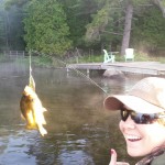 Ashley Kelly used a top water lure to land not one, but two rock bass on Buck Lake.