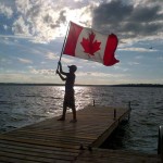Ben Beaton, 11, celebrating Canada Day 2014 at the cottage on Lake Couchiching. What a wonderful country we live in!