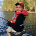 Burke Griffin, 4, fishing for crappie on the Ottawa River.