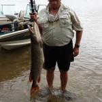 Don Spearin caught this 46-inch, 27-pound pike while fishing on a lake in Almaguin Highlands.