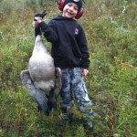 Ethan, 9, helped show off the day’s efforts at the Wye Marsh in Midland on his very first outing.