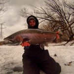 Greg Attard, 16, got this nice 13-pound, 2 ounce steelhead his first time out. Beginners luck?