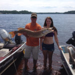 Jason and Ally Sawiak with a 44" pike out of Lac Des Mille Lac near Thunder Bay.