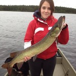 Kelsey Jessup of Eganville shows the fish she caught in Algonquin Park in the fall while fishing with boyfriend, Cody.