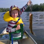 Lucas,6, got up early one morning to go fishing at the end of August in with his Dad in their canoe. Lucas caught this nice pike.