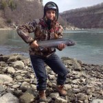 Olivia Michaud went down to the whirlpool in Niagara Falls and caught this beautiful rainbow trout.