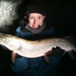 Sam Gamble caught and released this 26-inch Northern pike, his first, while ice fishing in Port Dalhousie . He caught it on a minnow-tipped Ratso jig.