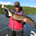 Christine Bailey was in Air Melancon in Quebec looking for big pike when she landed this 12-lb. monster. She had just caught one 10-lb. before that. One proud lady..