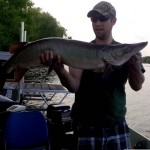 Matt Thibault hooked this 45-inch muskie while fishing on the Rideau River near Kars.