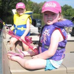 Twins Miley & Marissa Mumby, 4, enjoying the outdoors on Stoco Lake (Tweed), while doing some sister bonding.