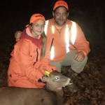 Taylor Brown's first deer, shot on Nov. 10, with a .243, from a tree stand with her father Cory.