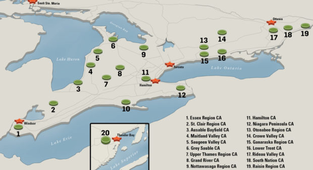 opportunity - a map of Ontario conservation areas that can be hunted