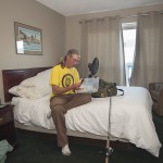 James Smedley in his hotel in Iqaluit