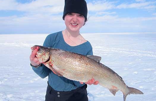 girl with whitefish