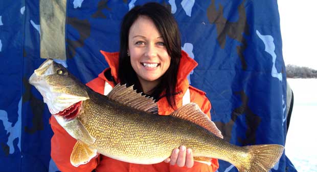 Jordan Kelly and her 8-pound walleye