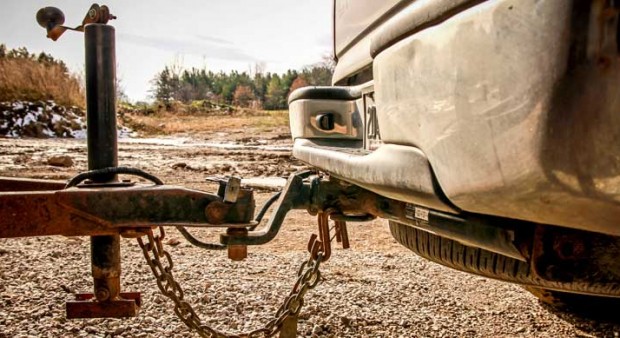 getting hitched - a vehicle hitched to a trailer