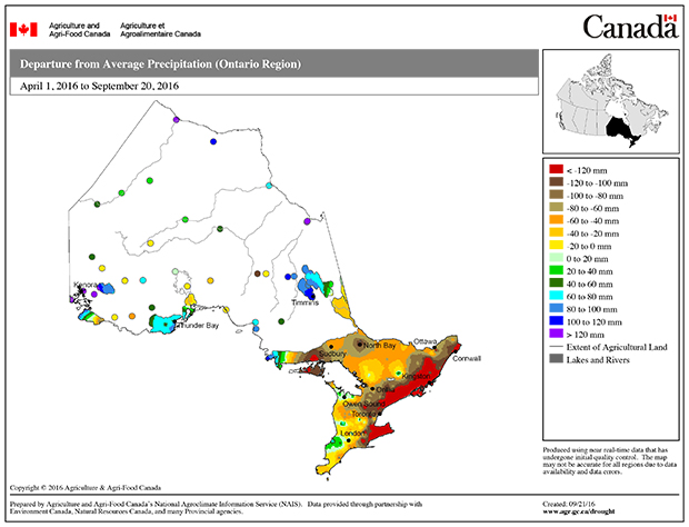 dry conditions - AAFC Map