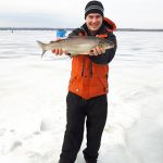 Bryan Gingerich iced this 23-inch whitefish off Big Bay Point.
