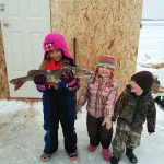 Hannah, Grace, and Drake landed this nice pike while spending the day at the ice shack with their poppa.