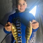 Charlie Kennedy iced these perch his first time ice fishing on Lake Simcoe.