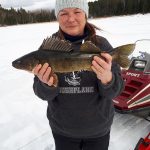 Nancy Carroll was fishing on Lake Wanapitei with her husband and friends when she iced this walleye.