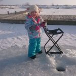 Evelyn Genereaux had her first ice fishing experience this winter.