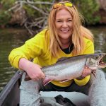 Jessa Kostecki with a northern Ontario brook trout.