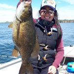 Cynthia Delahaye of Amherstview caught this personal best smallmouth in Collins Bay on Lake Ontario.