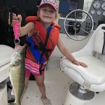Abby Skinner of Kingsville caught this walleye during on Leamington Harbour on Lake Erie during her first fishing trip on a boat, with her dad Mike during Family Fishing Week.