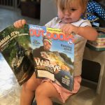 When his two-year-old daughter Presley Ann Hargreaves is not out fishing with mom and dad, she enjoys looking at OOD magazine, says Evan Hargreaves of Tory Hill.