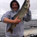 Mark Trypuc of Toronto landed this beautiful lake trout in the Hastings Highlands area, with some help from a friend, before releasing it.