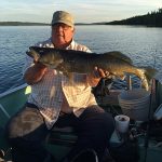 Ruth Anne Fries of Wiarton caught and released this giant walleye at Como Lake Resort in Chapleau while on vacation fishing with her husband and daughter.