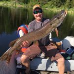 Justin Loring of Cochrane caught this northern pike on a fly rod while fishing with his fiancé close to home.