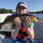 Jordan Price of Guelph with a walleye caught and released on Stoney Lake on a lure made by his father, Graham. “It was a very proud moment being with him and watching him catch his new personal best!” dad wrote.