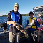 Adam Lass of Marathon sent in this photo of Owen, Tyler and Kiersten with lake trout caught on Lake Superior.