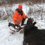 Angelo D’Onofrio of Niagara Falls harvested this bull moose on opening day in WMU 15B. “One of the most amazing experiences of my life,” he wrote.