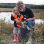 David Loring submitted this photo of himself and granddaughter Olivia after she took in her first bird hunt at Manitouwadge.