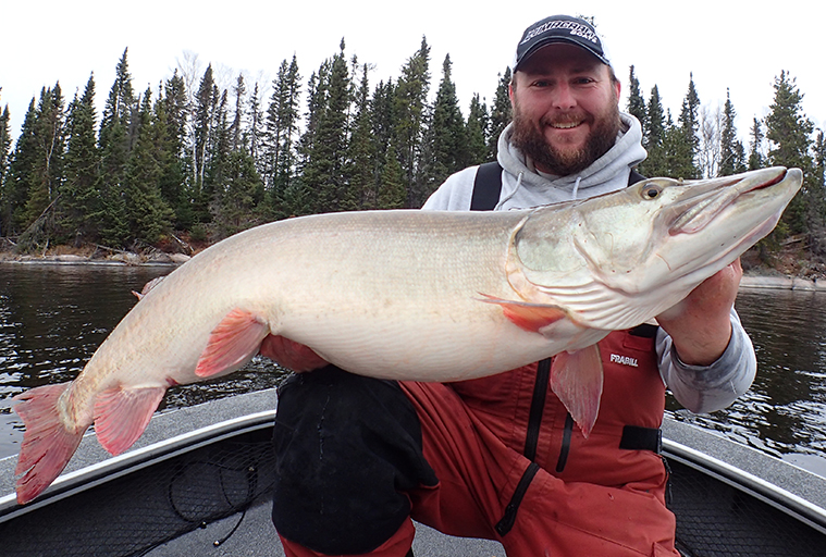 Man holding giant muskie