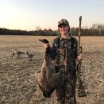 Leslie Tuck harvested her first goose in October after completing the hunter apprentice program. She was hunting with her dad Chad and his friend Randy Macey near Orangeville.