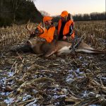 Darren Flower of Prince Edward County harvested this buck while hunting in a corn field with Jamie Veltman.