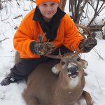 Gage Gardiner, 11, of Thunder Bay after his first hunt with dad Jeremy in northwestern Ontario.