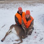 Volunteer Kevin Szachury and Tara Pettit with her first deer as the Dryden District Conservation Club and Dryden Rifle and Pistol Club hosted its first WOW (Women’s Outdoor Weekend) to introduce women to a range of activities.