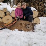 Mike and Claira Klemme of Dunnville with his first deer using a traditional bow.