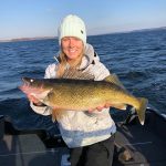 Chrissy Clement of Brockville caught this Bay of Quinte walleye with her husband, Matt, using a crank bait.