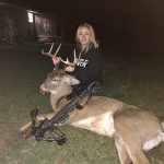 Kiesha McCarey of Tillsonburg prefers to shoot bows, not wear them, like when she harvested this big buck.