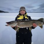 Amy Newport of Red Lake caught this northern pike on Gullrock Lake, took a quick photo, and returned it to the water.