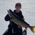 Jake Bull of Haliburton caught his first Lake Simcoe trout through the ice.