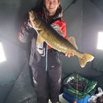 Kurtis Verch of Espanola harvested this 29-inch walleye while ice fishing on Lake Heron.